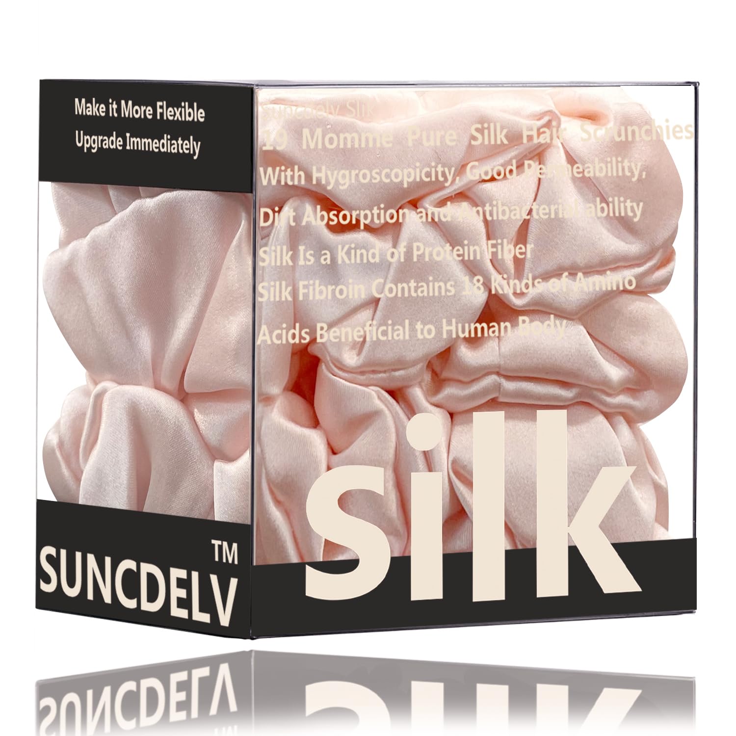 Silk Hair Towel, Friction-Resistant, Amino Acid-Rich, Durable, Breathable (6PCS(Bean Paste, Rose Gold, Rice White))